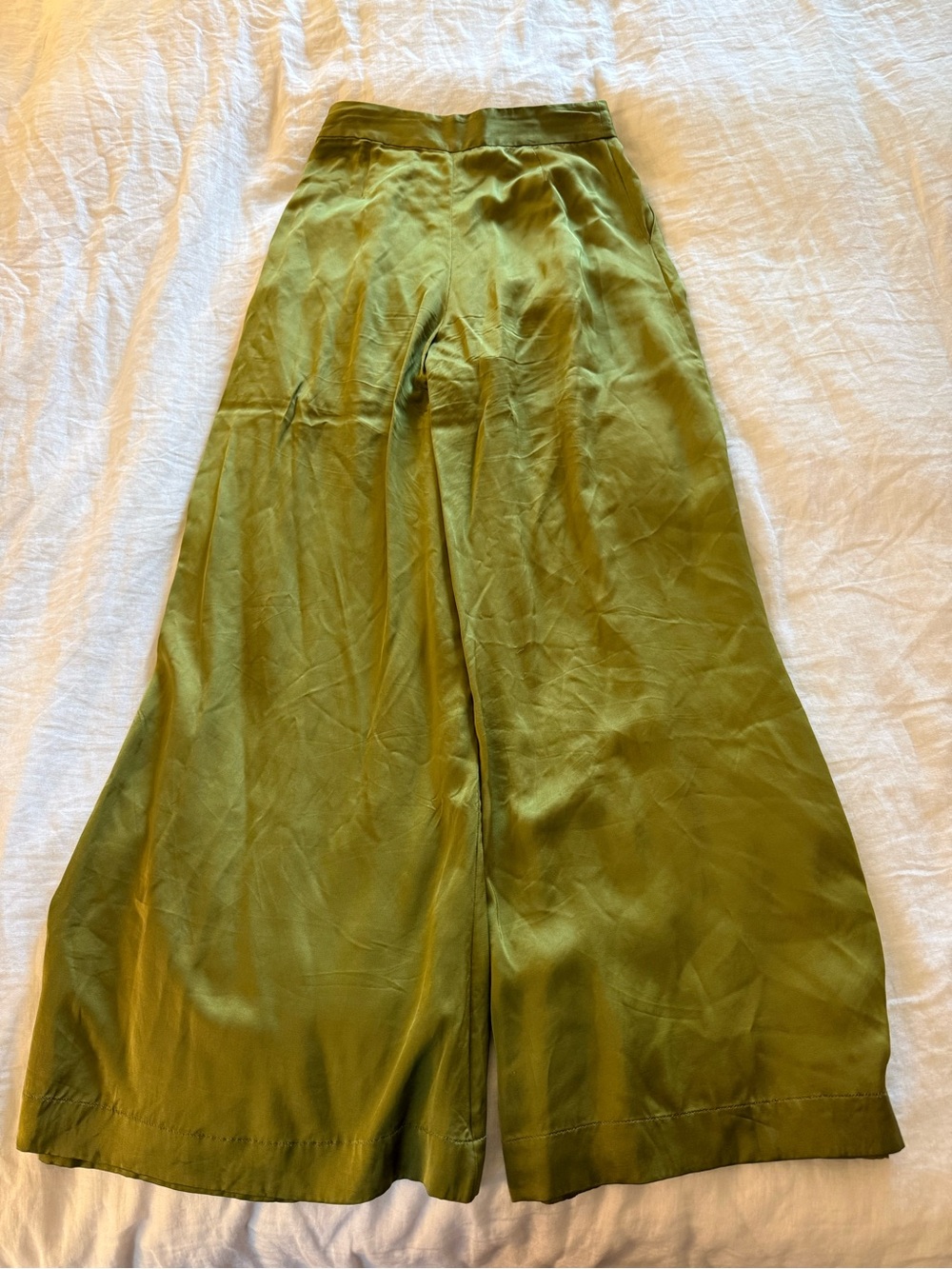 Sezane Olive Green Wide Leg Pants - Picture 3 of 4